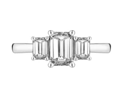 Pierścionek z białego złota z diamentami laboratoryjnymi - 1,52 ct - próba 750