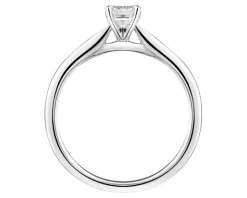 Pierścionek z białego złota z diamentem laboratoryjnym - 0,31 ct - próba 585