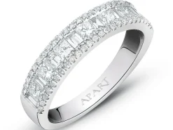 Pierścionek z białego złota z diamentami - 0,72 ct - próba 585