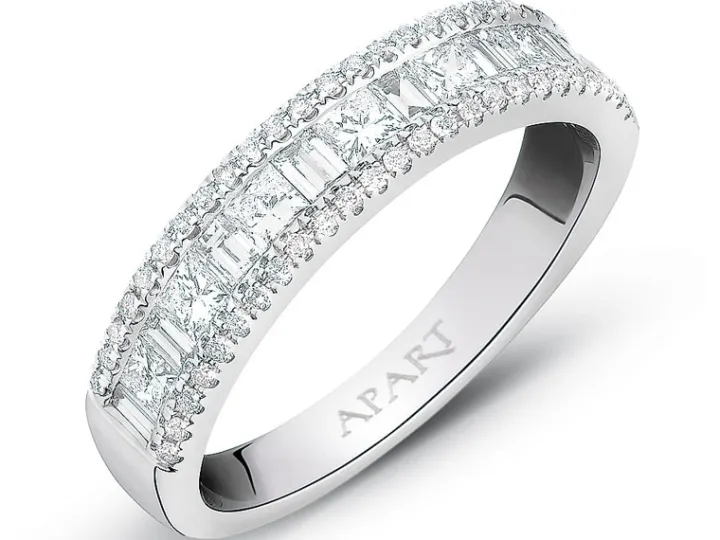 Pierścionek z białego złota z diamentami - 0,72 ct - próba 585