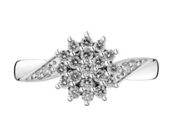 Pierścionek z białego złota z brylantami - 0,40 ct - próba 585