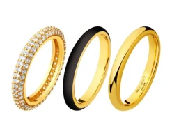 Pierścionek z mosiądzu pozłacany z cyrkoniami i emalią