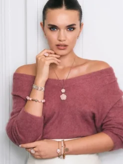 Pierścionek z mosiądzu pozłacany z masą perłową