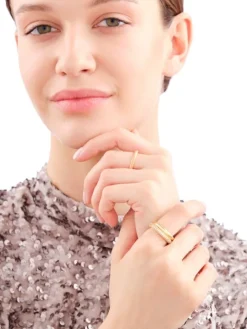 Pierścionek z mosiądzu pozłacany z cyrkoniami i emalią