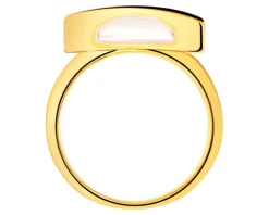 Pierścionek z mosiądzu pozłacany z masą perłową