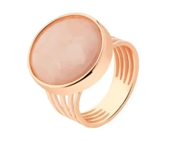 Pierścionek z mosiądzu pozłacany z kwarcem