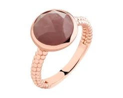 Pierścionek z mosiądzu pozłacany z kwarcem