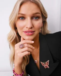 Pierścionek z mosiądzu pozłacany z cyrkoniami