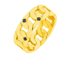 Pierścionek z mosiądzu pozłacany z cyrkoniami