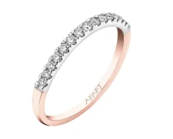 Pierścionek z różowego i białego złota z brylantami - 0,20 ct - próba 585