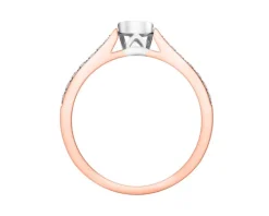 Pierścionek z różowego i białego złota z brylantami - 0,20 ct - próba 585
