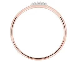 Pierścionek z różowego złota z diamentami - 0,01 ct - próba 375