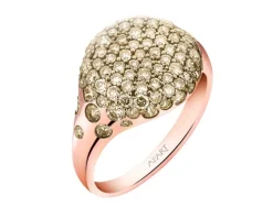 Pierścionek z różowego złota z brylantami Champagne - sygnet - 1,46 ct - próba 585