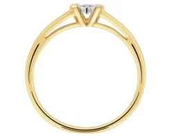 Pierścionek z żółtego i białego złota z brylantem - 0,05 ct - próba 585