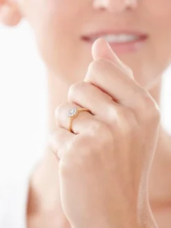 Pierścionek z żółtego i białego złota z brylantami - 0,20 ct - próba 585