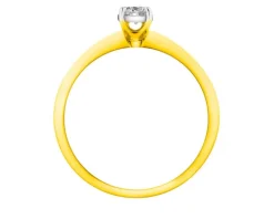 Pierścionek z żółtego i białego złota z brylantem - 0,15 ct - próba 585