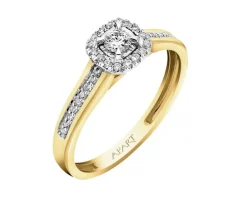 Pierścionek z żółtego i białego złota z brylantami - 0,20 ct - próba 585