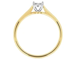 Pierścionek z żółtego i białego złota z brylantami - 0,21 ct - próba 585