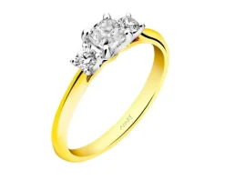Pierścionek z żółtego i białego złota z diamentami – SI1/ H - 0,70 ct - próba 585
