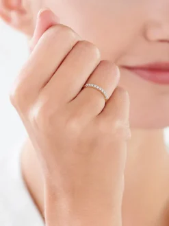 Pierścionek z żółtego i białego złota z brylantami - 0,06 ct - próba 585