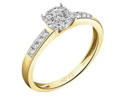 Pierścionek z żółtego i białego złota z brylantami - 0,21 ct - próba 585