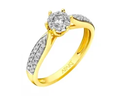 Pierścionek z żółtego i białego złota z brylantami - 0,25 ct - próba 585