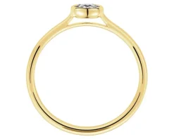 Pierścionek z żółtego i białego złota z brylantem - 0,08 ct - próba 585