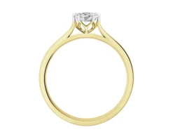 Pierścionek z żółtego i białego złota z brylantem - 0,30 ct - próba 585