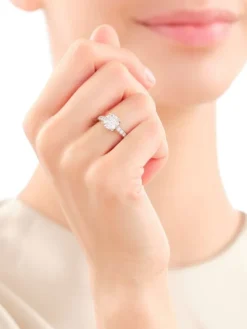 Pierścionek z żółtego i białego złota z brylantami - 0,75 ct - próba 585