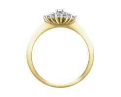 Pierścionek z żółtego i białego złota z diamentami - 0,25 ct - próba 585