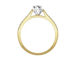 Pierścionek z żółtego i białego złota z brylantami - 0,20 ct - próba 585