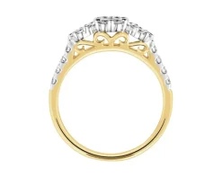 Pierścionek z żółtego i białego złota z brylantami - 0,50 ct - próba 585