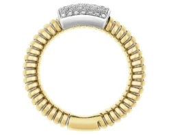 Pierścionek z żółtego i białego złota z brylantami - 0,51 ct - próba 750