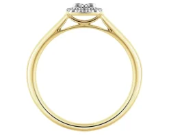 Pierścionek z żółtego i białego złota z brylantami - 0,10 ct - próba 585