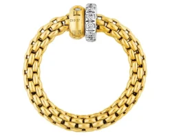 Pierścionek z żółtego i białego złota z brylantami - 0,17 ct - próba 750