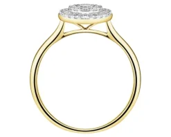 Pierścionek z żółtego i białego złota z diamentami - 0,20 ct - próba 585
