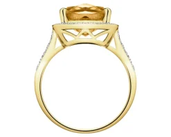 Pierścionek z żółtego złota z brylantami - 0,40 ct - próba 585