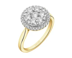 Pierścionek z żółtego złota z brylantami - 1,18 ct - próba 585