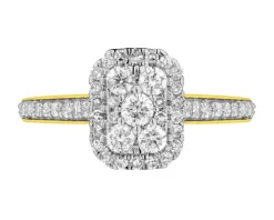 Pierścionek z żółtego złota z diamentami - 0,50 ct - próba 585