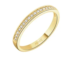 Pierścionek z żółtego złota z brylantami - 0,10 ct - próba 585