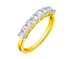 Pierścionek z żółtego złota z diamentami - 0,80 ct - próba 585