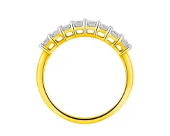 Pierścionek z żółtego złota z diamentami - 0,80 ct - próba 585
