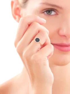 Pierścionek z żółtego złota z diamentami - 0,21 ct - próba 585