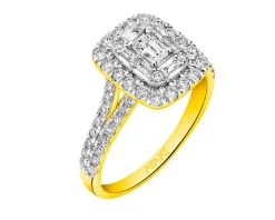 Pierścionek z żółtego złota z diamentami - 1,00 ct - próba 585