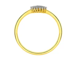 Pierścionek z żółtego złota z diamentami - 0,10 ct - próba 585