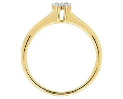 Pierścionek z żółtego złota z diamentami - 0,05 ct - próba 585