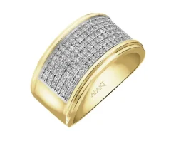 Pierścionek z żółtego złota z diamentami - 0,33 ct - próba 585