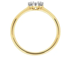 Pierścionek z żółtego złota z brylantami - serce - 0,15 ct - próba 585