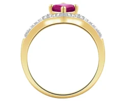 Pierścionek z żółtego złota z brylantami - 0,34 ct - próba 585