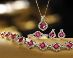 Pierścionek z żółtego złota z brylantami - 0,34 ct - próba 585